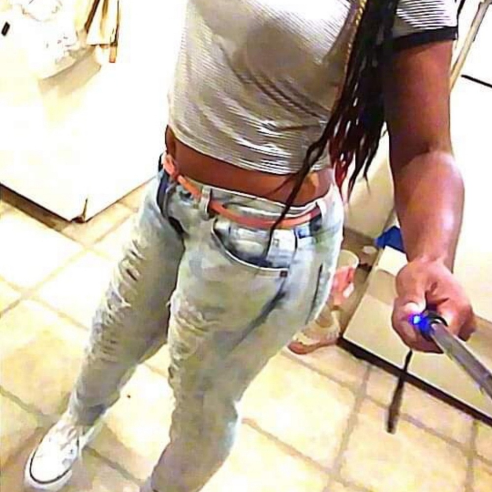 Ripped straight leg jeans